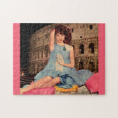 Elsa Martinelli und das weiße Kätzchen Puzzle (Horizontal)