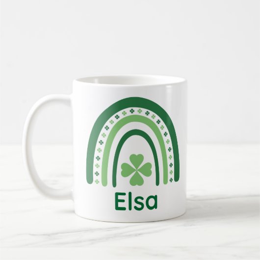 Elsa Name Clover Boho Rainbow Kaffeetasse (Links)
