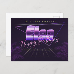 Elsa Name Vorname lila Postkarte Geburtstag