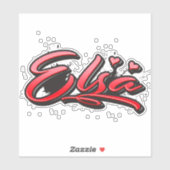 Elsa red Heart Graffiti Aufkleber Sticker (Blatt)