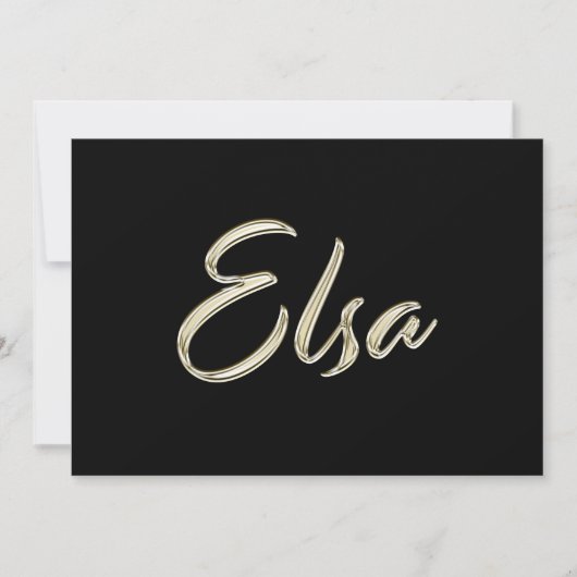 Elsa white gold Handwriting Karte (Vorderseite)