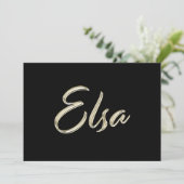 Elsa white gold Handwriting Karte (Stehend Vorderseite)