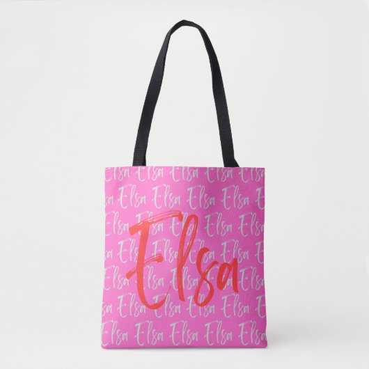 Elsa Wiederholungsnamensmuster Tasche (Vorderseite)