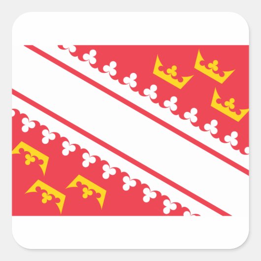 Elsass-Elsass-Flagge (Frankreich) Drapeau Alsass Quadratischer Aufkleber (Vorderseite)