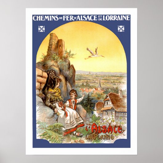Elsass France Vintage Travel Poster (Vorne)