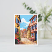 Elsass Frankreich Art Vintage Reise Postkarte (Stehend Vorderseite)