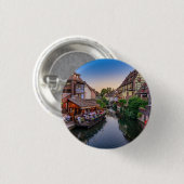 Elsass Frankreich Blume Wasserkanal Button (Vorne & Hinten)