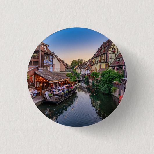 Elsass Frankreich Blume Wasserkanal Button (Vorderseite)