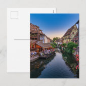 Elsass Frankreich Blume Wasserkanal Feiertagspostkarte (Vorne/Hinten)