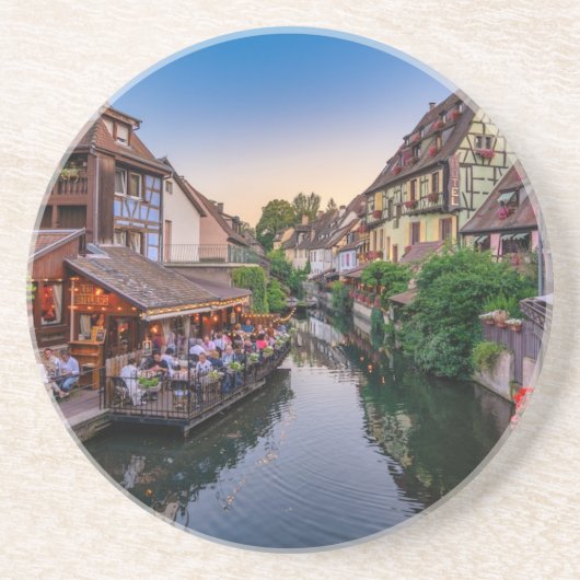 Elsass Frankreich Blume Wasserkanal Getränkeuntersetzer (Vorne)