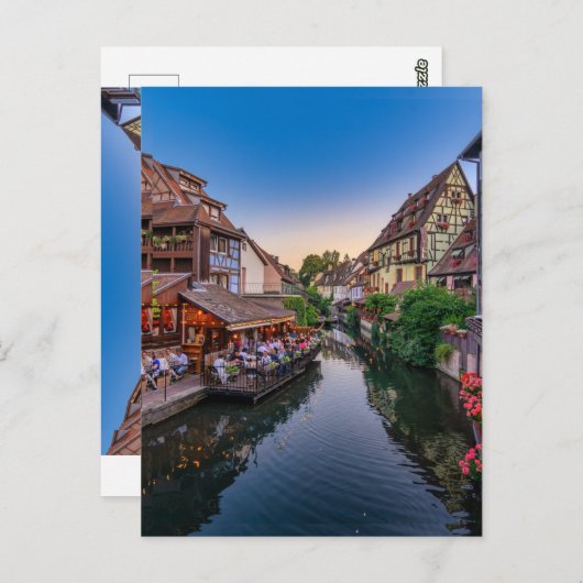 Elsass Frankreich Blume Wasserkanal Postkarte (Vorne/Hinten)
