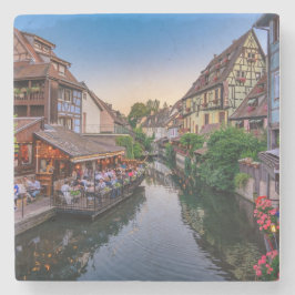 Elsass Frankreich Blume Wasserkanal Steinuntersetzer