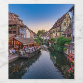 Elsass Frankreich Blume Wasserkanal Weinetikett (Einzelnes Label)