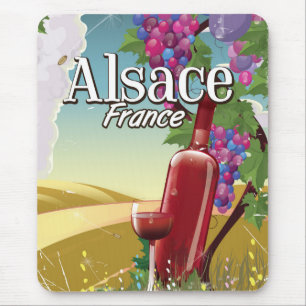 Elsass Frankreich Faulenzer-Nachmittag-Weinposter Mousepad