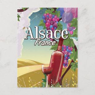 Elsass Frankreich lazy Nachmittag Weinposter Postkarte