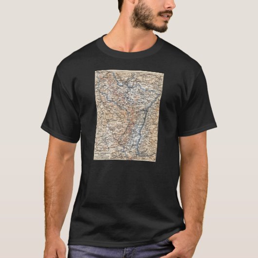 Elsass Lothringen Karte T-Shirt (Vorderseite)