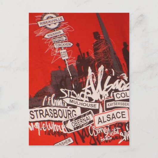 Elsass Postkarte (Vorderseite)