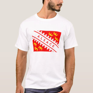 Elsass-Provinzfrankreich-Landesflaggetextname T-Shirt