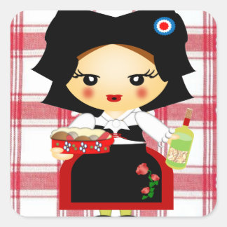 Elsass Quadratischer Aufkleber