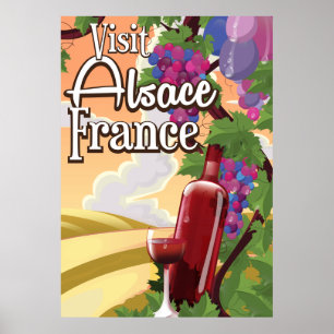 Elsass-Region Frankreich Vintage-Reiseposter Poster