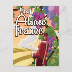 Elsass-Region Frankreich Vintage-Reiseposter Postkarte