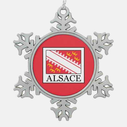 Elsass Schneeflocken Zinn-Ornament (Vorderseite)