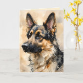 Elsässer Deutscher Schäferhund Kunst Design Karte (Gelbe Blume)