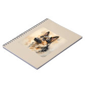 Elsässer Deutscher Schäferhund Kunst Design Notizblock (Linke Seite)