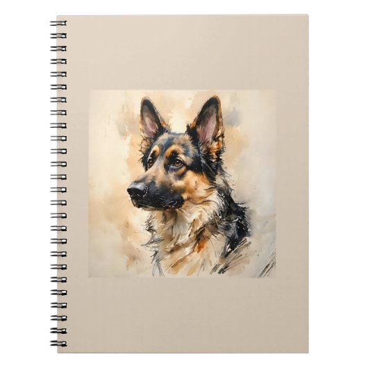 Elsässer Deutscher Schäferhund Kunst Design Notizblock (Vorderseite)
