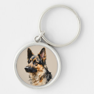 Elsässer Deutscher Schäferhund Kunst Design  Schlüsselanhänger