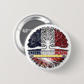 elsässische Flagge des französischen Tree Roots Button (Vorne & Hinten)