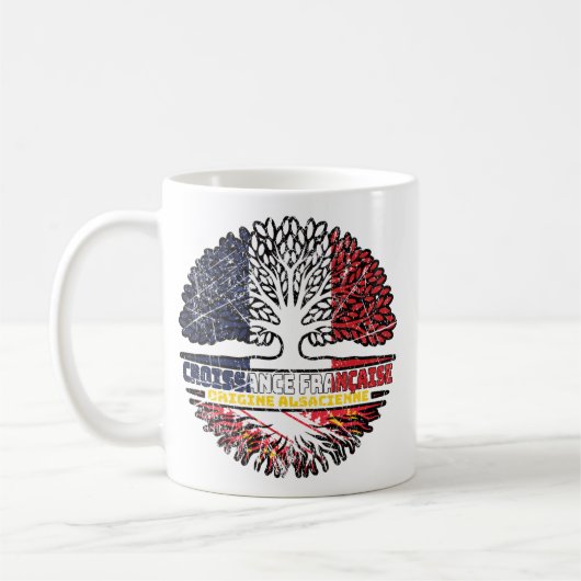 elsässische Flagge des französischen Tree Roots Kaffeetasse (Links)