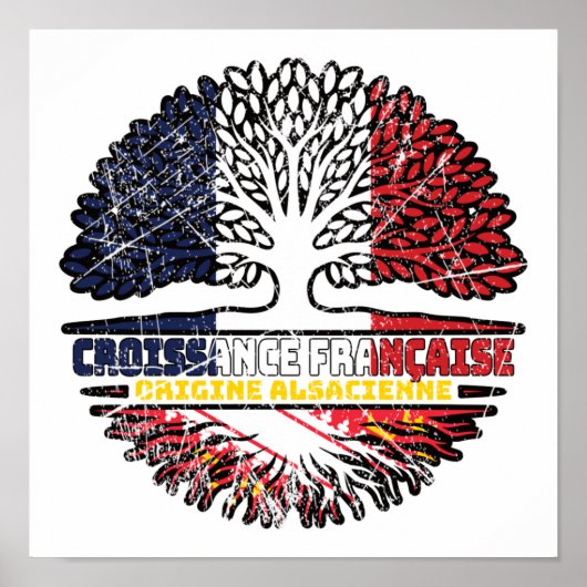 elsässische Flagge des französischen Tree Roots Poster (Vorne)