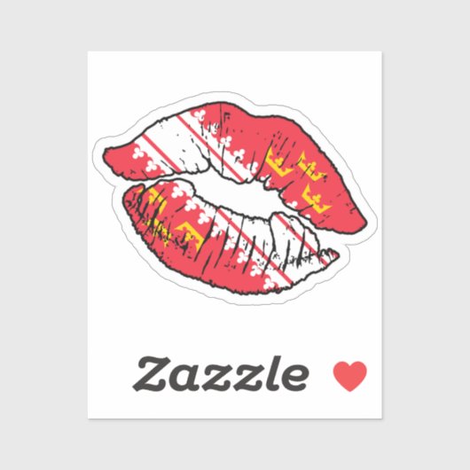 elsässische Liebe-Lipstick Aufkleber (Blatt)