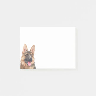 Elsässisches GSD Haustier-Aquarell des Post-it Klebezettel