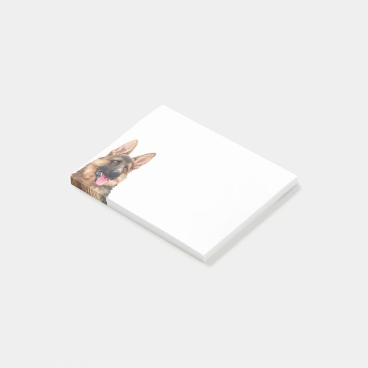 Elsässisches GSD Haustier-Aquarell des Post-it Klebezettel (angewinkelt)
