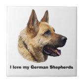 Elsässisches Schäferhundporträt Fliese (Vorderseite)