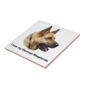 Elsässisches Schäferhundporträt Fliese (Seite)