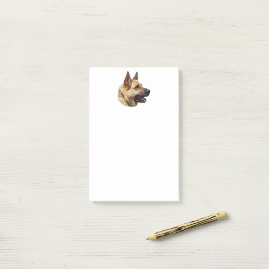 Elsässisches Schäferhundporträt Post-it Klebezettel (Auf Schreibtisch)