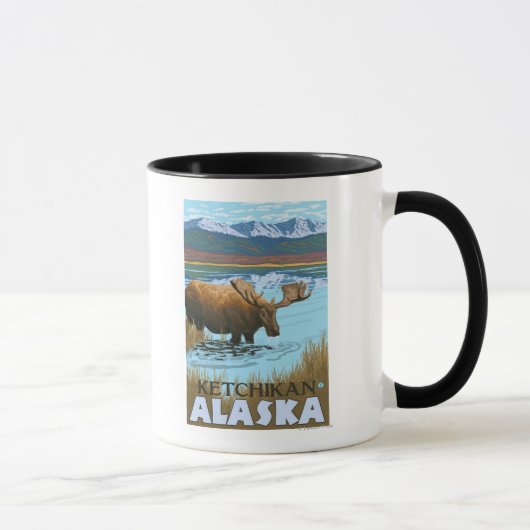 Elsengetränk am See - Ketchikan, Alaska Tasse (Rechts)