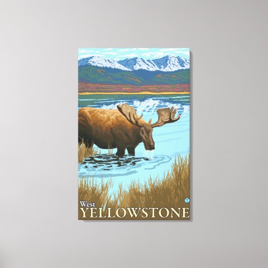 Elsengetränk am See - West Gelbstein, MT Leinwanddruck (Vorderseite)