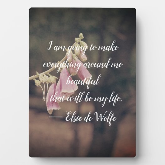 Elsie de Wolfe Quote Plaque Fotoplatte (Vorderseite)