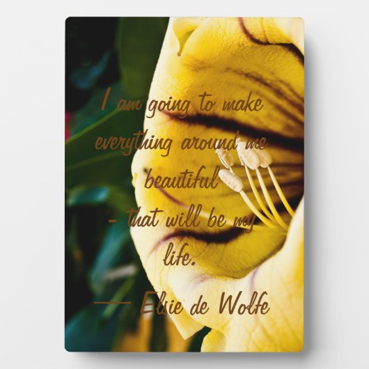 Elsie de Wolfe Quote Plaque Fotoplatte (Vorderseite)