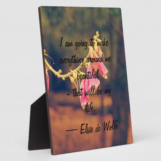 Elsie de Wolfe Quote Plaque Fotoplatte (Seite)