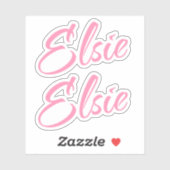 Elsie Decorative Name in Pink x2 Aufkleber (Blatt)