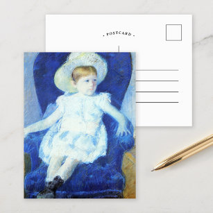 Elsie in einem blauen Stuhl   Mary Cassatt Postkarte