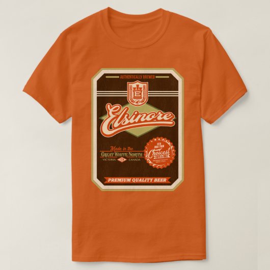 ELSINORE Beer Distressed Label T-Shirt (Design vorne)