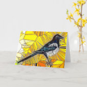 Elster-Buntglas-Gruß-Karte Karte (Gelbe Blume)