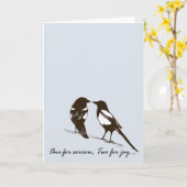 Elster - eine für Sorge, zwei für Freude Karte (Gelbe Blume)