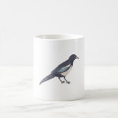 Elster-Wasserfarben-Vogelart-Kunst Kaffeetasse (Mittel)